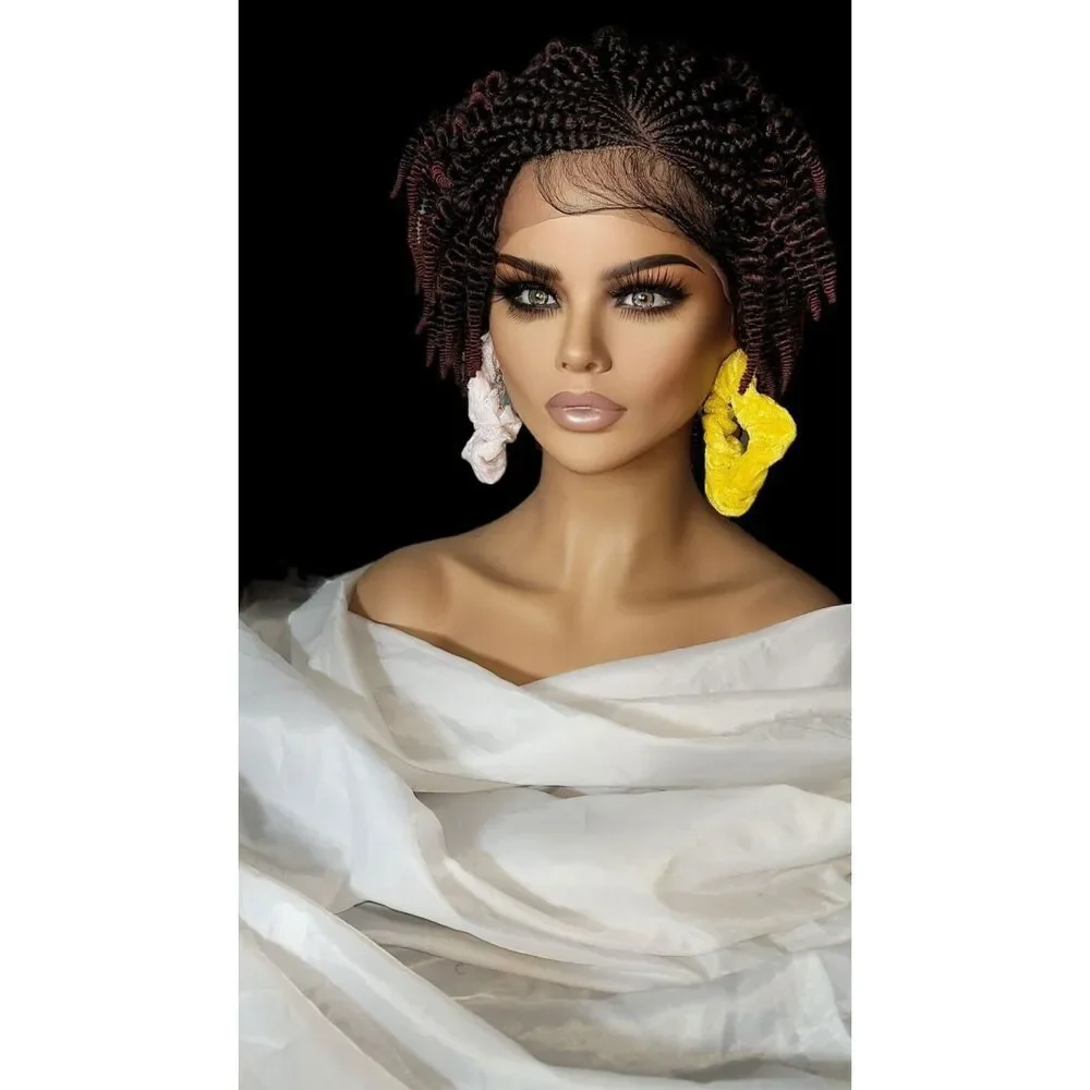 Handmade Braided Wigs Micro Braids, Short Kinky Twists, NWT, Ombre - Picture 14 of 15